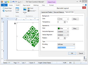 Rotate barcodes and change colors